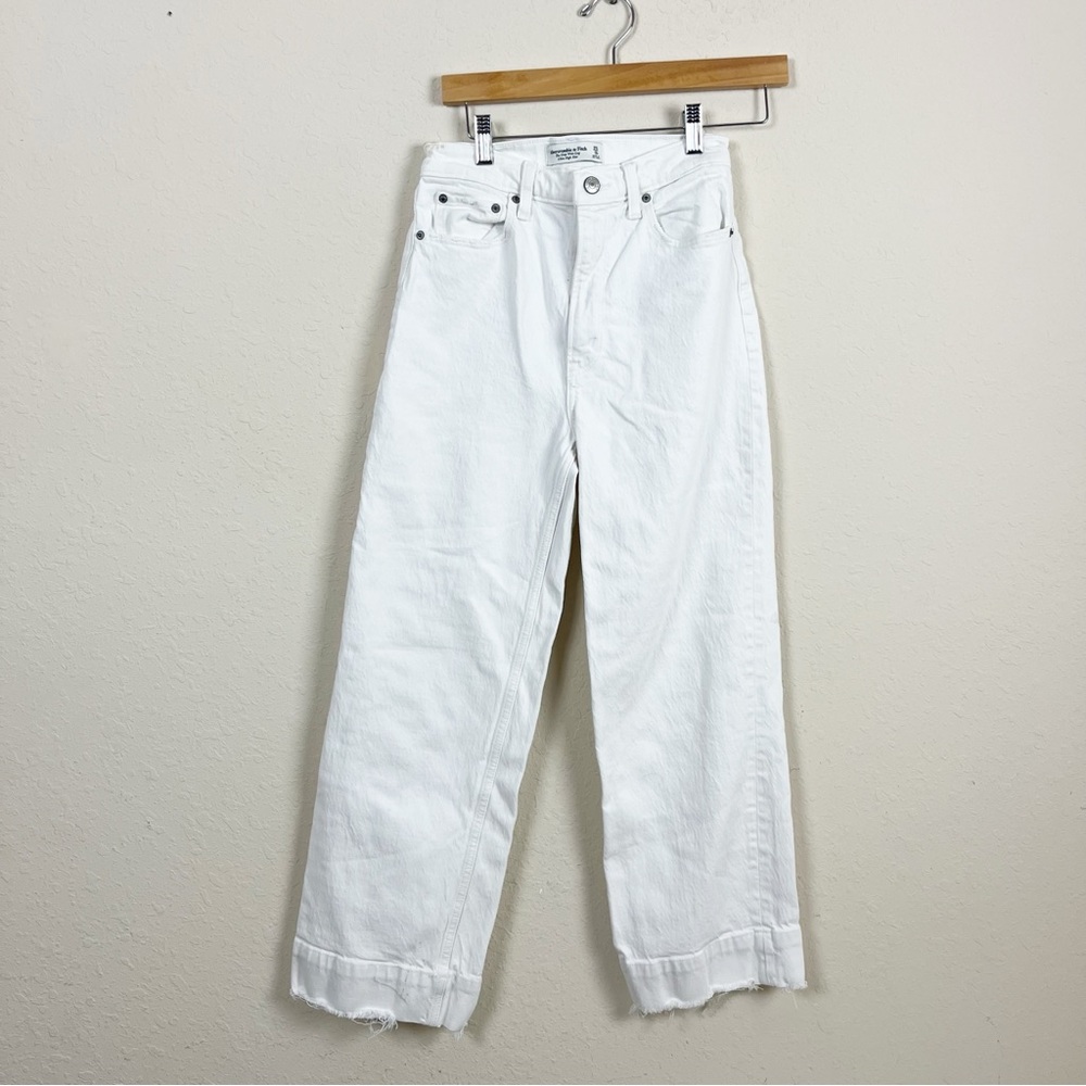 Abercrombie & Fitch White Wide Leg Flare Jeans